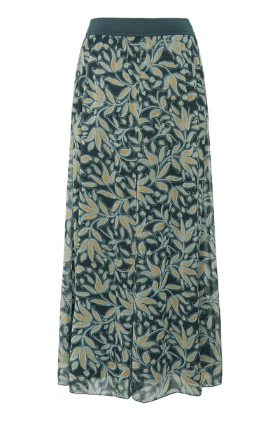 MiljaSZ Crinkle Maxi Skirt Pine Autumn Floral - 30514476 Thumbnail