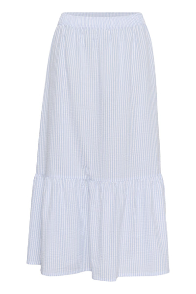 ElmikoSZ Maxi Skirt Chambray Blue White Stripe - 30514533 Thumbnail