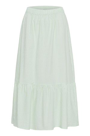 ElmikoSZ Maxi Skirt Pistachio Green White Stripe - 30514533