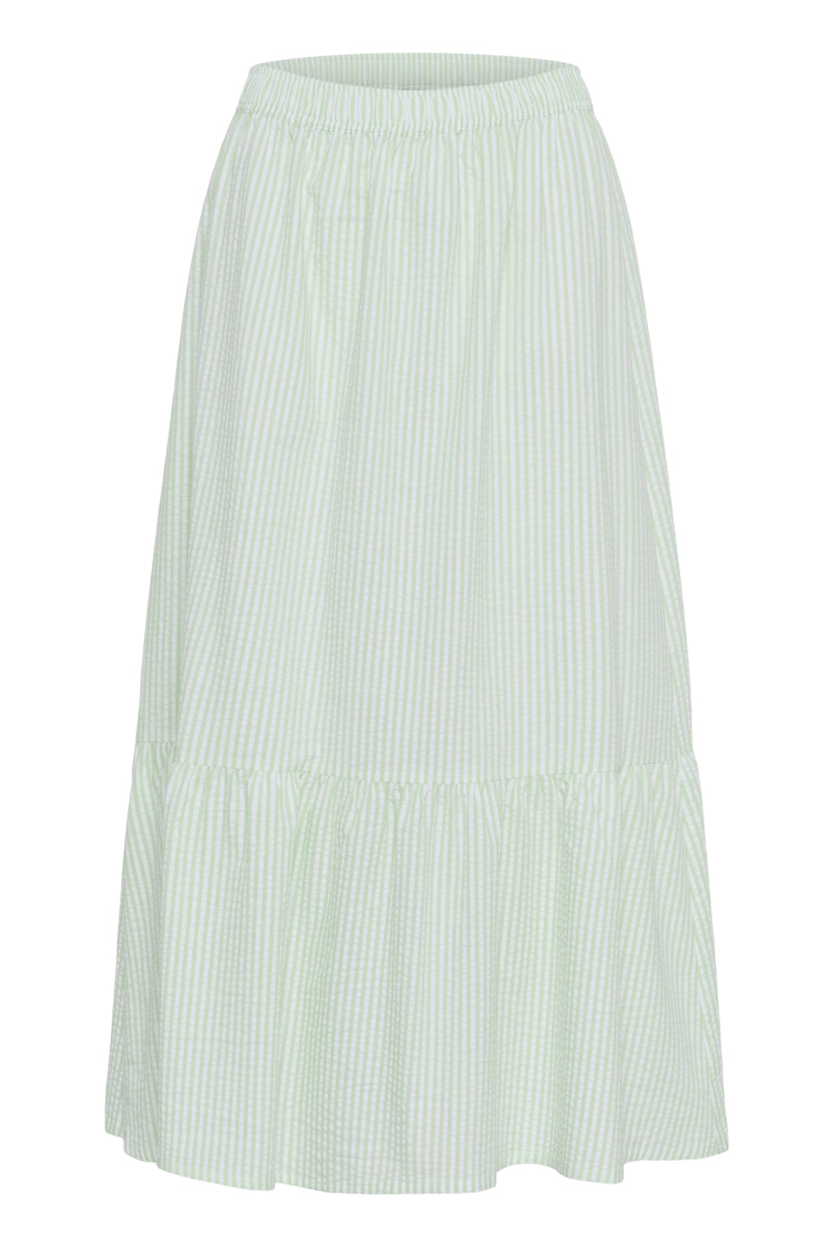 ElmikoSZ Maxi Skirt Pistachio Green White Stripe - 30514533