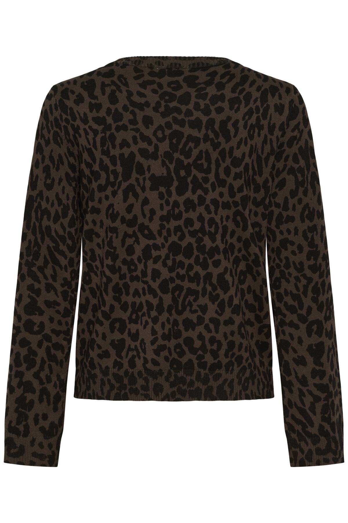 ZhilaSZ Flared Pullover Chocolate Brown Leopard - 30514829