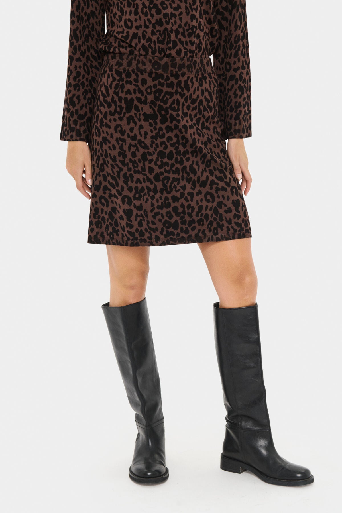 ZhilaSZ Short Skirt Chocolate Brown Leopard - 30514830