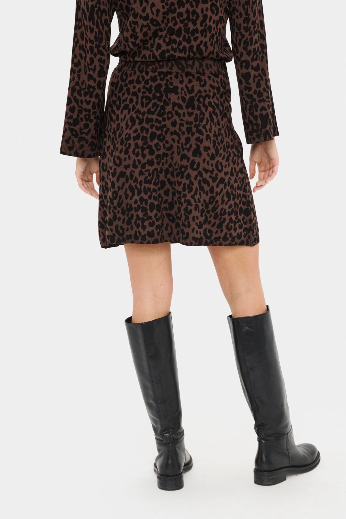 ZhilaSZ Short Skirt Chocolate Brown Leopard - 30514830