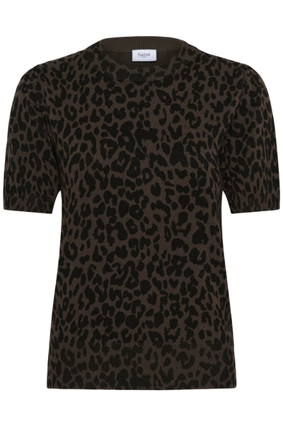 ZhilaSZ SS Pullover Chocolate Brown Leopard - 30514831 Thumbnail