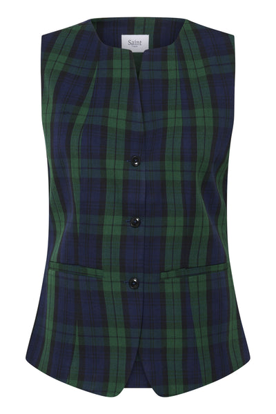 MadonnaSZ Vest Ocean Botanical Plaid - 30514851 Thumbnail