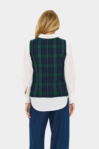 MadonnaSZ Vest Ocean Botanical Plaid - 30514851 Thumbnail