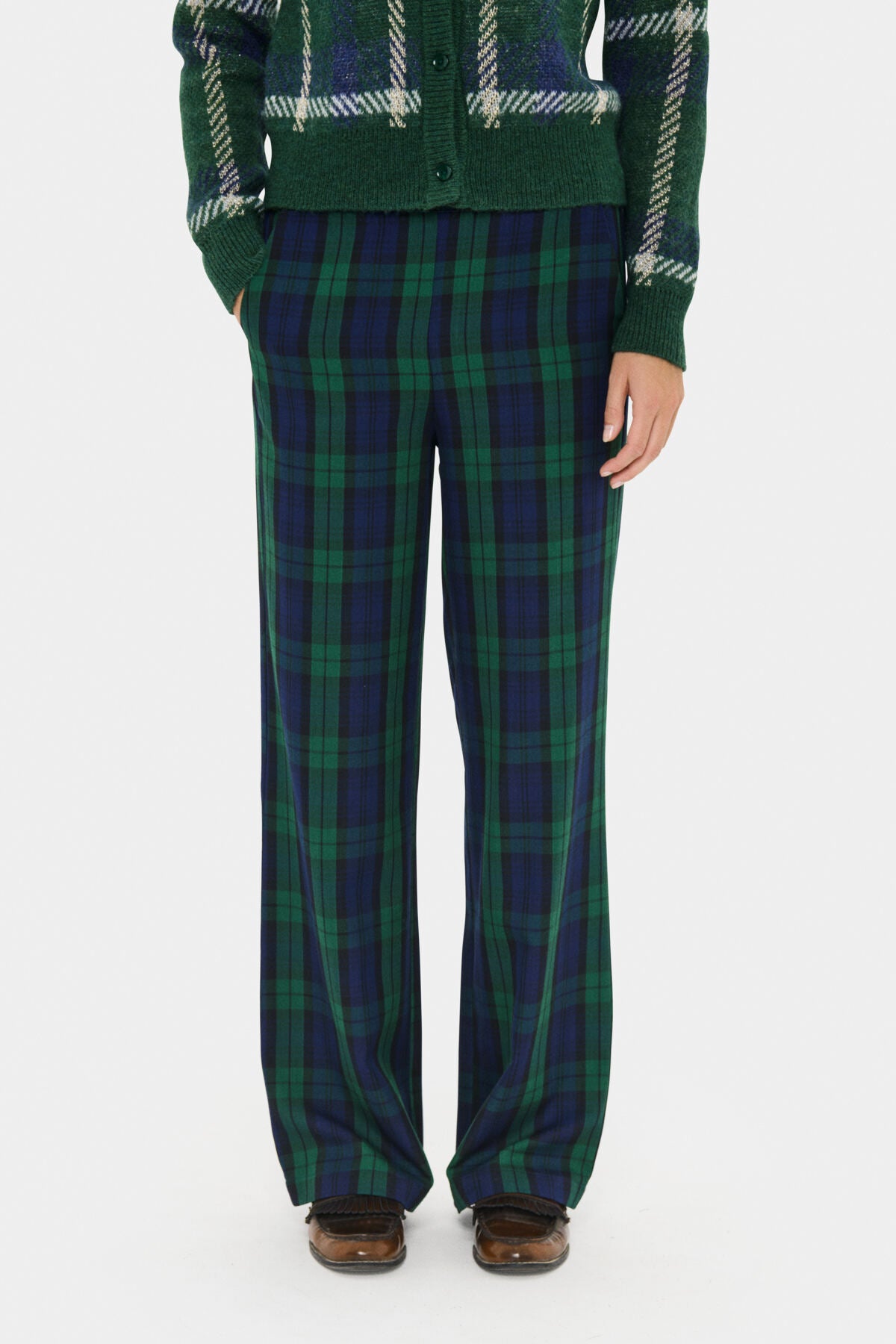 MadonnaSZ Pants Ocean Botanical Plaid - 30514853