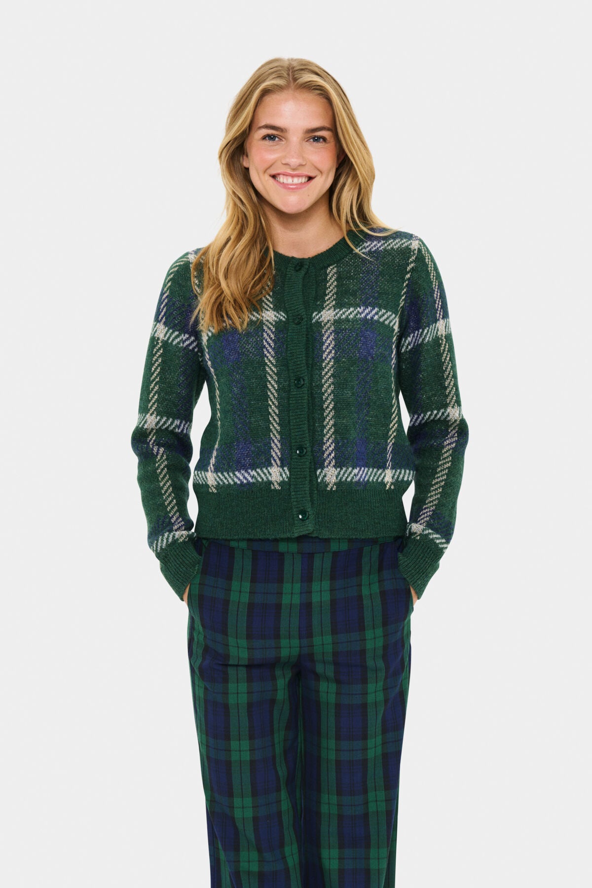 MoanaSZ Cardigan Botanical Naval Plaid - 30514862