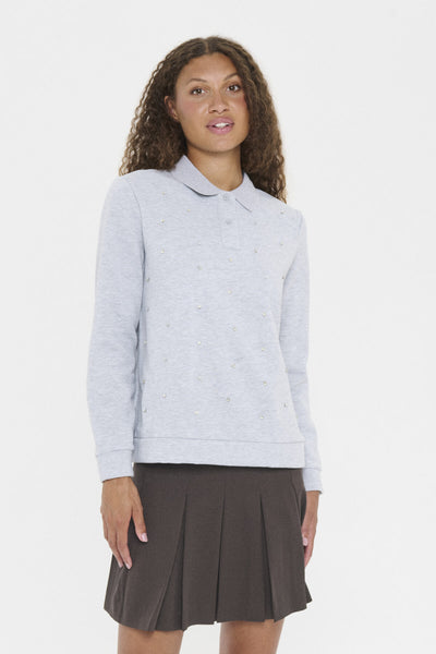MoneSZ Sweatshirt Gray Morn Melange - 30514864 Thumbnail