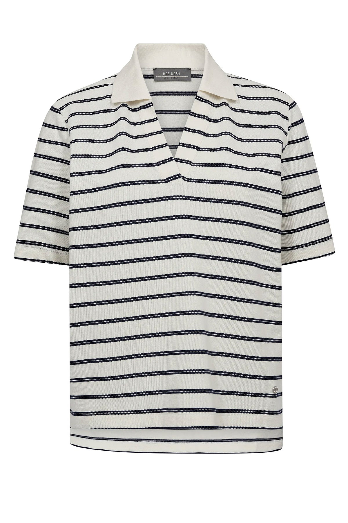 MMMilena SS Stripe Polo Tee Maritime Blue - 172680