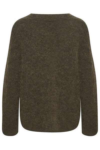 AlphaGZ V-pullover NOOS Dark Olive M‚lange - 10905932 Thumbnail