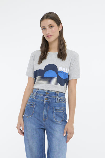 BAADELE GRAPHICWAVE REG TEE Medium Grey Melange - 50405191 Thumbnail