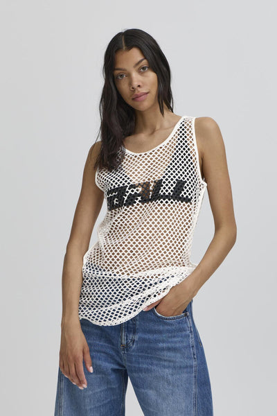 BAVALIENZO MESH TANKTOP Blanc de Blanc - 50405304 Thumbnail