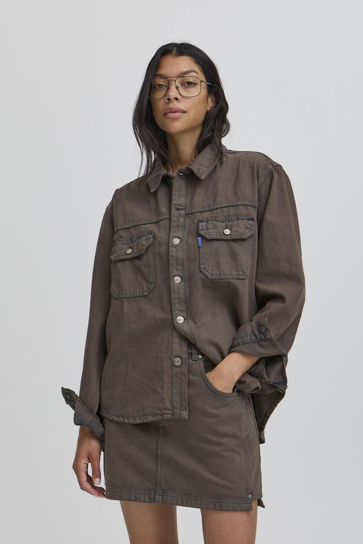 BAPIETRO OZ DENIM SHIRT Coffee Bean - 50405308