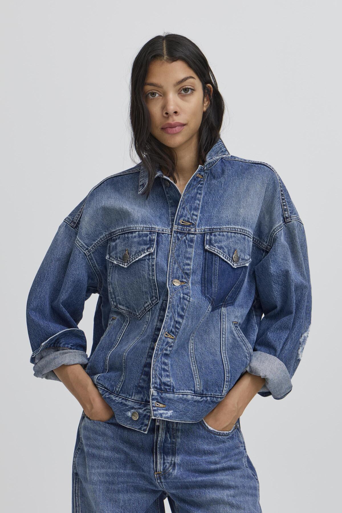 BACAMMIE DENIM JACKET MEDUIM BLUE WASH - 50405311