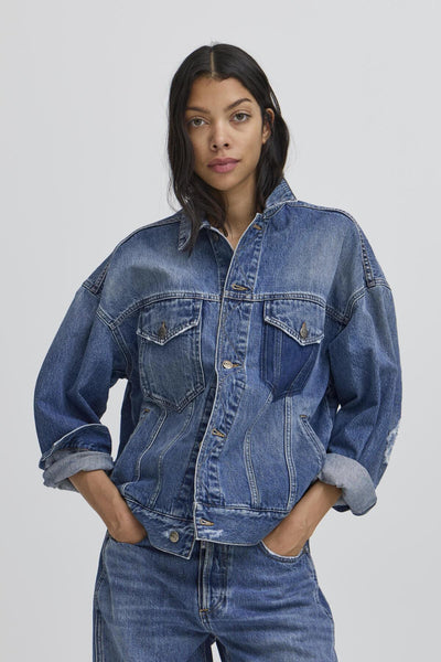 BACAMMIE DENIM JACKET MEDUIM BLUE WASH - 50405311 Thumbnail