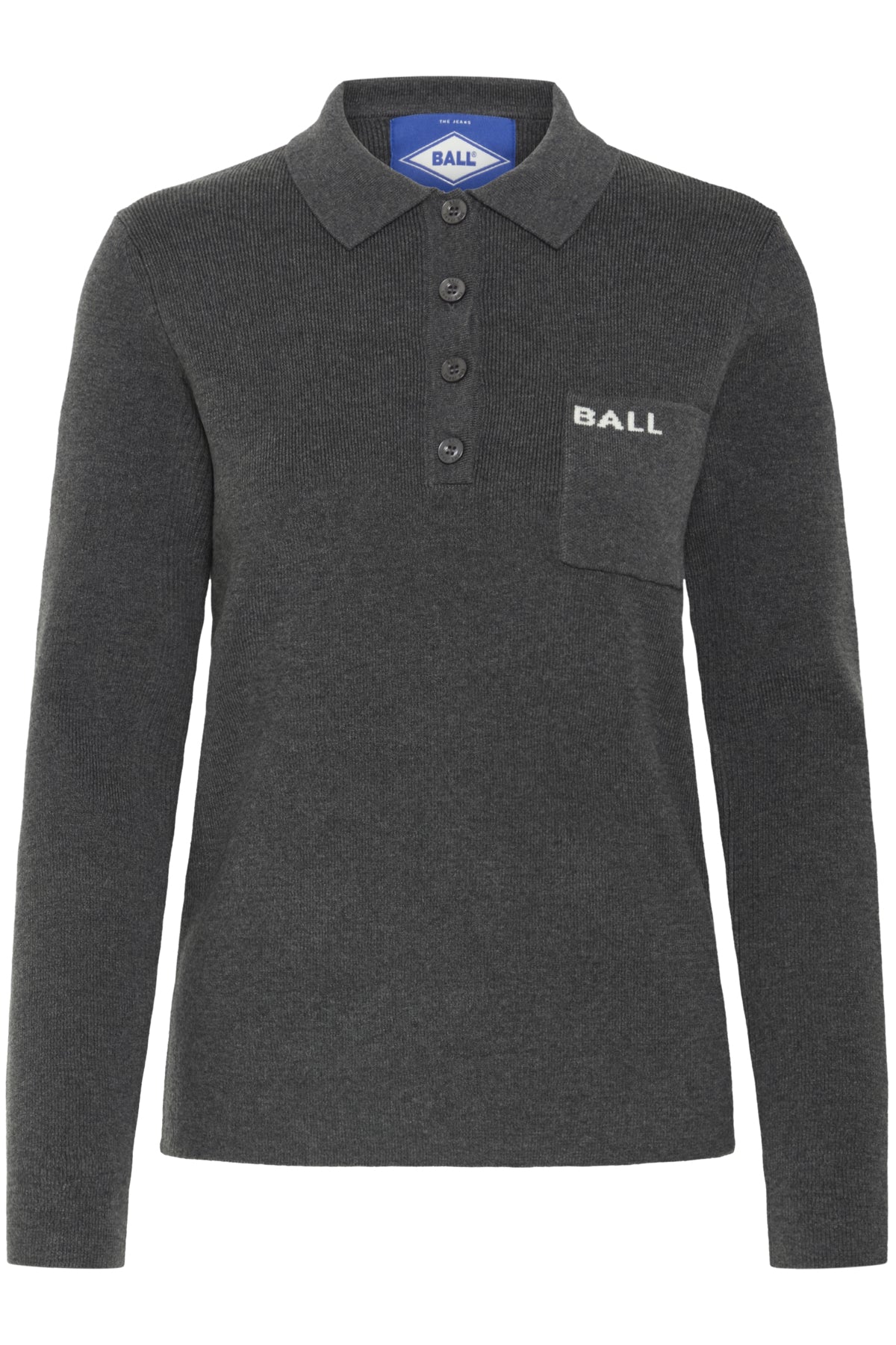 BAMARIETTA KNIT POLO Dark grey melange - 50405347