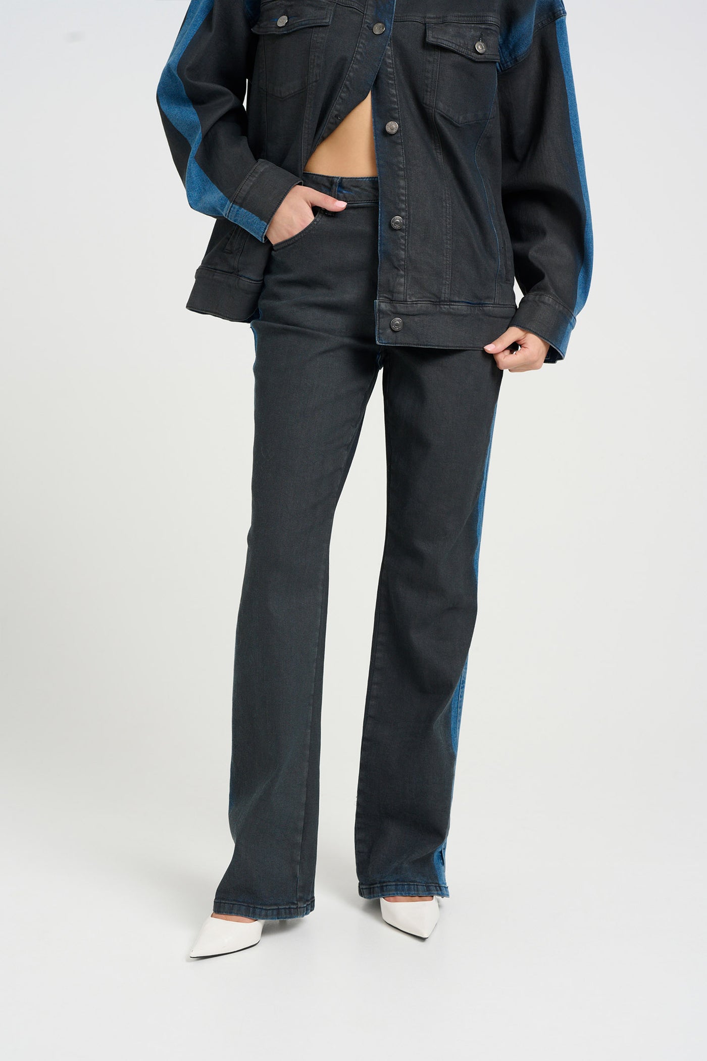 TimmieGZ HW straight jeans Blue/black washed