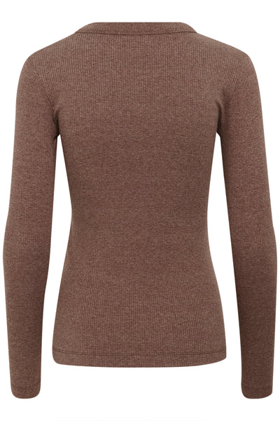 DagnaIW Melange T-Shirt LS Brown Puce Melange - 30106866 Thumbnail