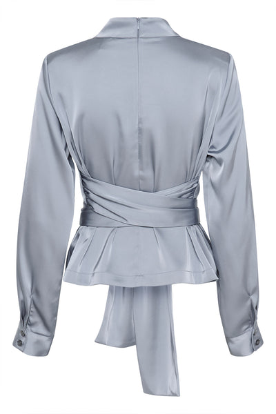 HarperGZ LS blouse Grey blue Thumbnail