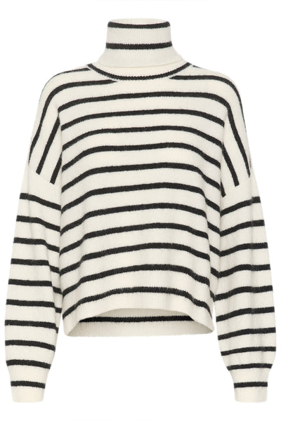 AlphaGZ rollneck striped NOOS Ivory black striped - 10909345 Thumbnail