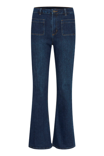 KAsinem Flared Jeans Dark Blue Denim - 10508464 Thumbnail