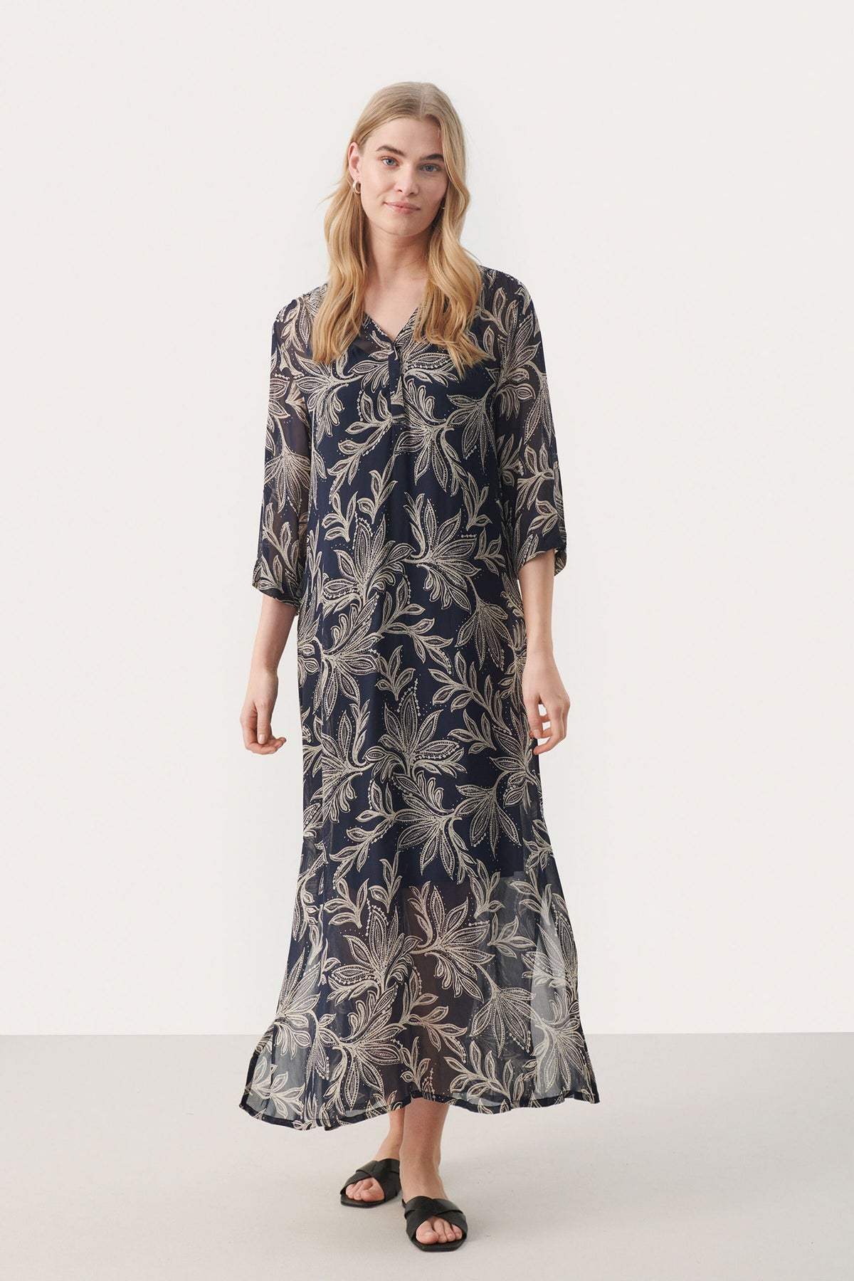 BeritPW DR Dark Navy Delicate Leaf - 30307831