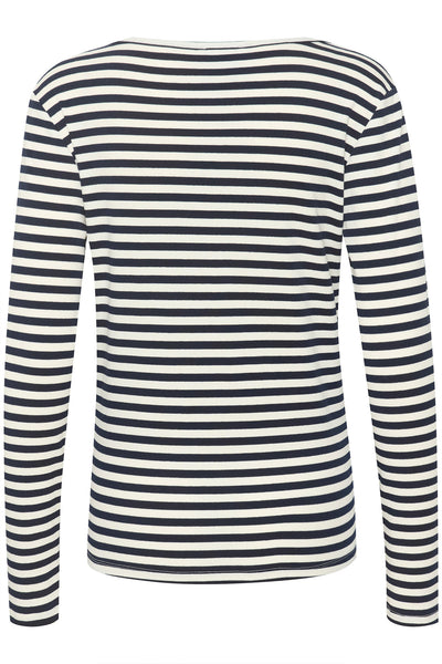 DanaMW  Blouse Navy W. Off White Stripe - 10704595 Thumbnail