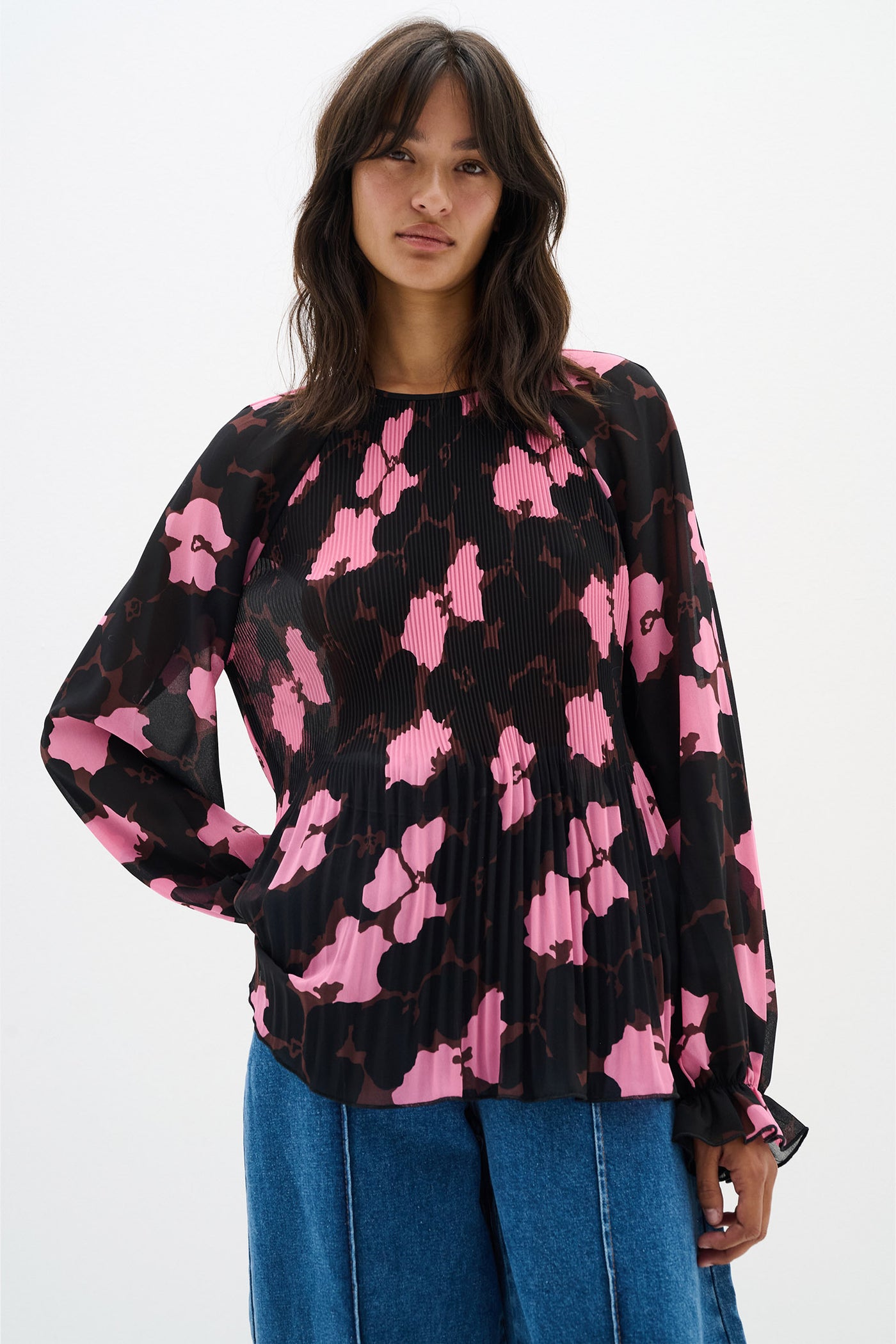 MendraIW Blouse Cashmere Pink Cut Out Flower - 30109660