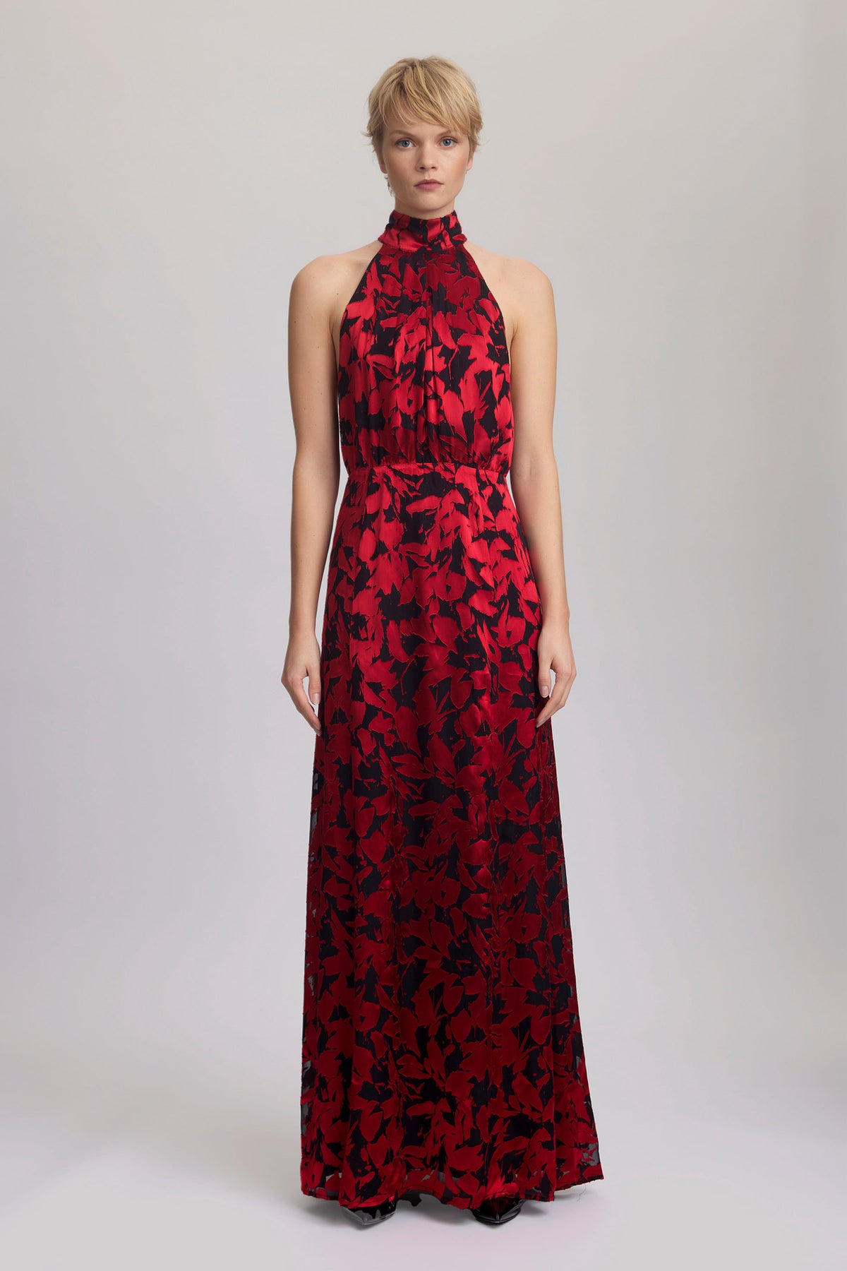 ElvaGZ P silk maxi dress Red leaves - 10909407