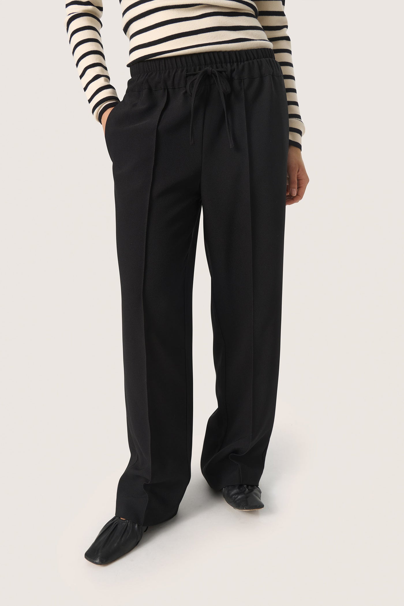 SLBea Slit Pants Black - 30407618