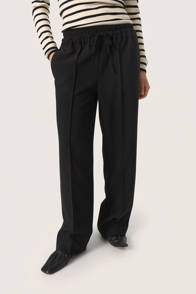 SLBea Slit Pants Black - 30407618 Thumbnail